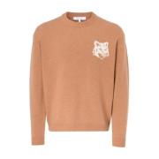 Maison Kitsuné Intarsia Comfort Fox Head Sweater Brown, Herr