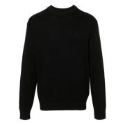 J.Lindeberg Svart Merino Crew Tröja Black, Herr