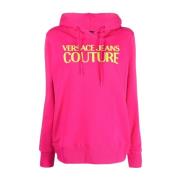 Versace Jeans Couture Rosa Bomullshuvtröja för Kvinnor Pink, Dam