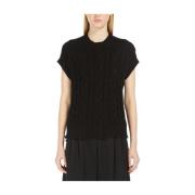 Max Mara Studio Svart Bomull Gilet Boxy Jacka Black, Dam