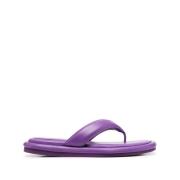 Gia Borghini Lila Läder Flip-Flops Purple, Dam