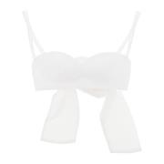 Magda Butrym Rosdetalj Bomull Bralette Topp White, Dam