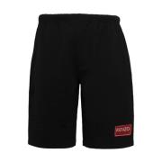 Kenzo Logo-patch Casual Shorts Black, Herr