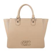 Gio Cellini Beige Saffiano Axelväska med Dragkedja Beige, Dam