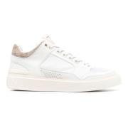 Balmain Avslappnad Vita Sneakers Kalvskinn Mocka White, Herr