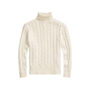 Polo Ralph Lauren Chunky Stickad Turtleneck Ull Kashmir Tröja Beige, H...