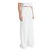 Peserico Flowing cady crepe palazzo byxor White, Dam