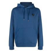 J.Lindeberg Blå Patch Hoodie Tröja Casual Stil Blue, Herr