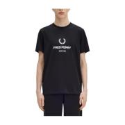 Fred Perry Lagerkrans Rund Hals T-shirt Black, Herr