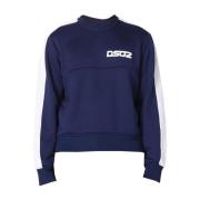 Dsquared2 Logo Crew-Neck Sweatshirt Blue, Herr