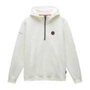 Napapijri Vit Hoodie B-Badge Sweater White, Herr