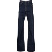 Maison Margiela Blå Straight Jeans med 5 Fickor Blue, Herr