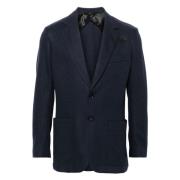 Brioni Elegant Svart Siden Ull Blazer Black, Herr