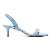 Aquazzura Blå Elegant Öppen Låg Klack Sandaler Blue, Dam