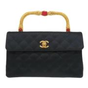 Chanel Vintage Pre-owned Satin chanel-vskor Black, Dam