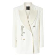 Pinko Avslappnad Vit Blazer White, Dam