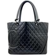 Chanel Vintage Pre-owned Tyg axelremsvskor Black, Dam