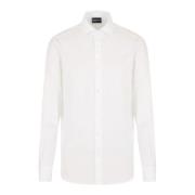 Emporio Armani Vit Bomull Logo Jacquard Skjorta White, Herr