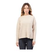 Gerry Weber Beige Tröja med Rund Hals Beige, Dam