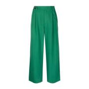 Proenza Schouler Grön Wide Leg Avslappnade Byxor Green, Dam