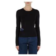 Calvin Klein Jeans Topp i viskosblandning med cut out Black, Dam