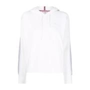 Tommy Hilfiger Beige Bomullströja Hoodie White, Dam