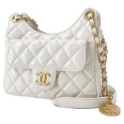 Chanel Vintage Pre-owned Tyg chanel-vskor White, Dam