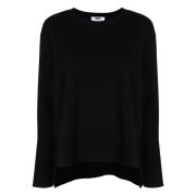 Dkny Svart Ull Crew Neck Sweater Black, Dam