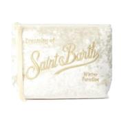 MC2 Saint Barth Vit Chenille Clutch med Broderat Logotyp White, Dam