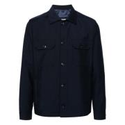 Corneliani Blå Ull Casual Jacka Blue, Herr