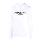 Sonia Rykiel Avslappnad Vit Bomull Hoodie Tröja White, Dam