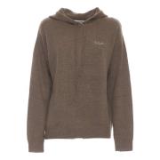 MC2 Saint Barth Hasselnöt Stickad Hoodie Sweatshirt Aw24 Brown, Dam