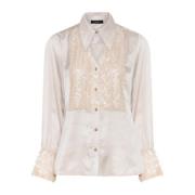 Bruuns Bazaar Elegant Blus med Pailletter Beige, Dam