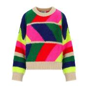 Essentiel Antwerp Multifärgad Geometrisk Crewneck Tröja Multicolor, Da...