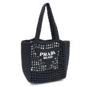 Prada Vintage Pre-owned Raffia axelremsvskor Black, Dam