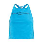 Stella McCartney Top med logotyp Blue, Dam