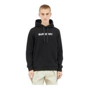 Burberry Bomull Logo Hoodie Black, Herr