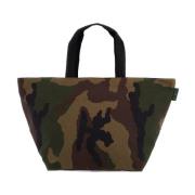 Hervé Chapelier Camouflage Print XL Toteväska Green, Dam