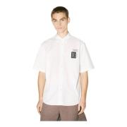 Undercover Logo Patch Bomull Skjorta White, Herr