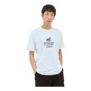 Stüssy Bomull Jersey Crewneck Logo Print T-shirt White, Herr