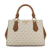 Michael Kors Marilyn Tryckt Canvas Handväska Beige, Dam