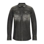 Dsquared2 Denimskjorta med vintageeffekt Gray, Herr