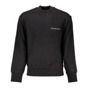 Calvin Klein Svart Sweatshirt med Tryck och Långa ärmar Black, Herr