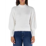 Guess Beige Sweater med Faux Fur White, Dam