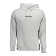 Tommy Hilfiger Grå hoodie med broderi logo Gray, Herr