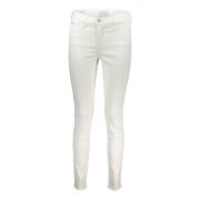 Calvin Klein Vit Skinny Denim Jeans med Logo White, Dam