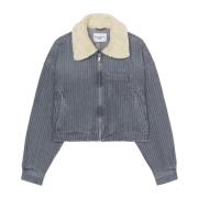 Marc O'Polo Oversize jeansjacka med teddykrage Gray, Dam