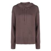 Joseph Brun Cashmere Bomull Casual Hoodie Brown, Dam