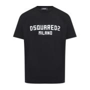 Dsquared2 T-shirt med tryckt logotyp Black, Herr