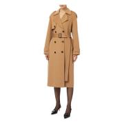 Elisabetta Franchi Ull Trenchcoat Kamel Brown, Dam